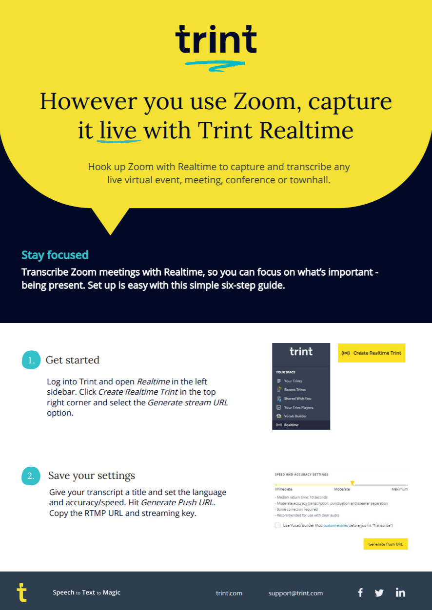 However you communicate on Zoom, capture it live Trint